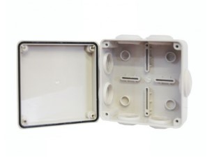 Caja Plástica 10x10 cm Sello de Goma